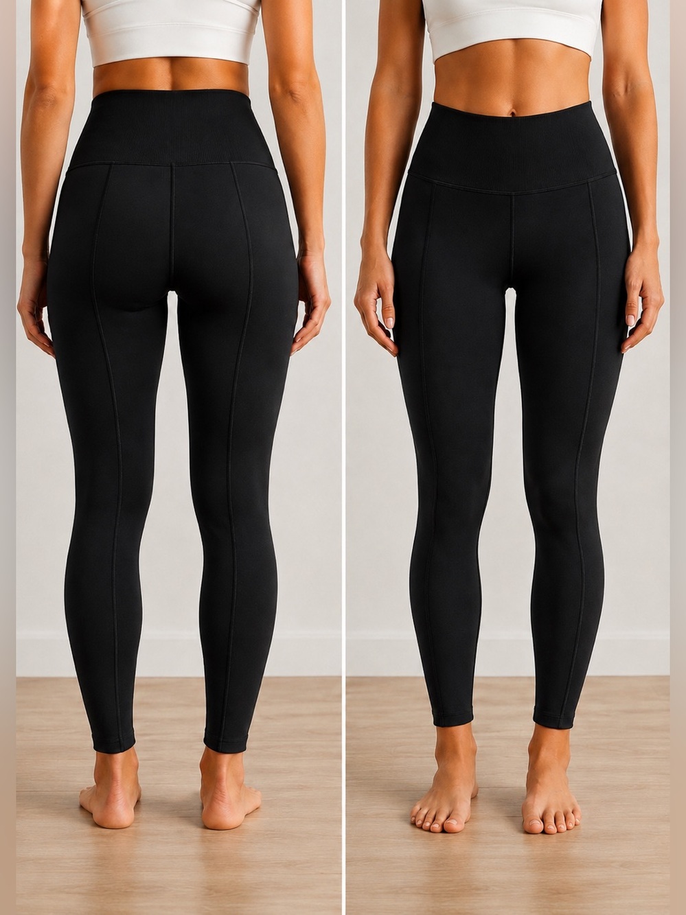 NUX Ribbed Snatched High Waist Leggings Black